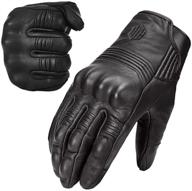 🧤 ilm goatskin leather motorcycle gloves | touchscreen enabled | unisex | black | l - racing and powersports logo