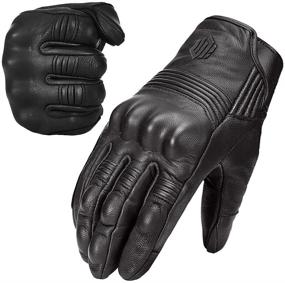 img 4 attached to 🧤 ILM Goatskin Leather Motorcycle Gloves | Touchscreen Enabled | Unisex | Black | L - Racing and Powersports