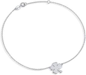img 4 attached to Clover Sterling Silver Shamrock Anklet