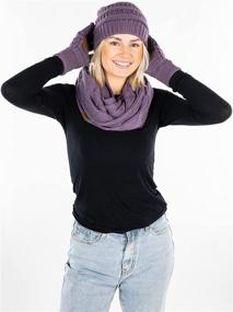 img 1 attached to Beanie Glove Scarf Bundle Violet