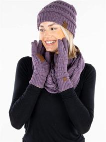 img 2 attached to Beanie Glove Scarf Bundle Violet