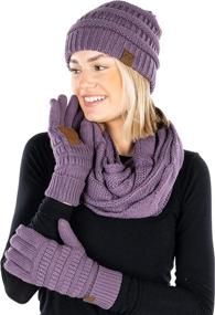 img 4 attached to Beanie Glove Scarf Bundle Violet