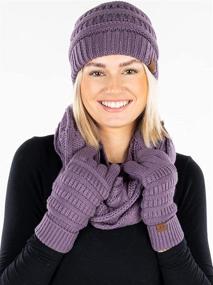 img 3 attached to Beanie Glove Scarf Bundle Violet