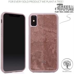 img 1 attached to 📱 Woodcessories - Real Stone EcoBump Case for iPhone X/Xs, Canyon Red Stone Compatibility