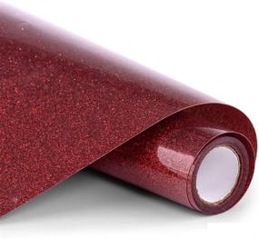 img 4 attached to 🌟 Glitter HTV Vinyl - 12inch x 5ft PU Heat Transfer Vinyl Roll for Silhouette Cameo & Cricut