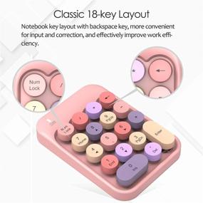 img 2 attached to 💻 Enhance Productivity with the Wireless Numeric Keypad 18 Keys - Portable and Silent Number Pad for Financial Accounting on Laptop/Desktop PC - USB Receiver Included (Pink Mix)