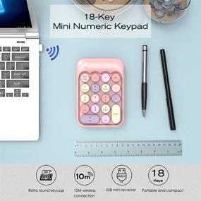 img 3 attached to 💻 Enhance Productivity with the Wireless Numeric Keypad 18 Keys - Portable and Silent Number Pad for Financial Accounting on Laptop/Desktop PC - USB Receiver Included (Pink Mix)