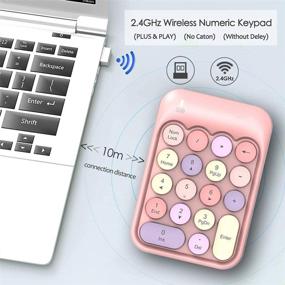 img 1 attached to 💻 Enhance Productivity with the Wireless Numeric Keypad 18 Keys - Portable and Silent Number Pad for Financial Accounting on Laptop/Desktop PC - USB Receiver Included (Pink Mix)