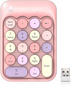 img 4 attached to 💻 Enhance Productivity with the Wireless Numeric Keypad 18 Keys - Portable and Silent Number Pad for Financial Accounting on Laptop/Desktop PC - USB Receiver Included (Pink Mix)