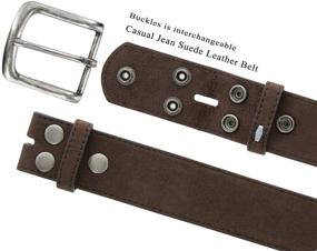 img 3 attached to 👖 Stylish Suede Leather Belt: The Perfect Men's Accessory for Casual Jeans