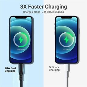 img 2 attached to 10 ft USB-C to Lightning Cable - Fast Charger Cord for iPhone 12/12 Pro Max/12 mini and More - MFi Certified, Nylon, Black