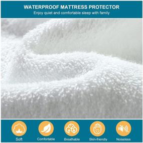 img 3 attached to 🛏️ 2-Pack Twin Waterproof Mattress Protector - Ultra Soft & Silent Bed Cover with Cotton Terry Surface | Breathable & Stretchable - Fits Mattresses up to 18" Deep