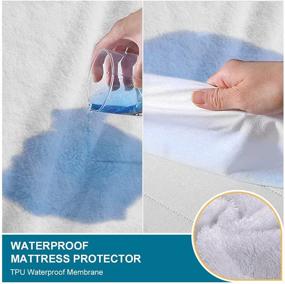 img 1 attached to 🛏️ 2-Pack Twin Waterproof Mattress Protector - Ultra Soft & Silent Bed Cover with Cotton Terry Surface | Breathable & Stretchable - Fits Mattresses up to 18" Deep