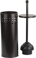 home basics vented toilet plunger with canister holder & drip cup - bronze, effective unclogging solution logo