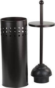 img 1 attached to Home Basics Vented Toilet Plunger with Canister Holder & Drip Cup - Bronze, Effective Unclogging Solution
