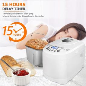 img 3 attached to 🍞 2 LB Bread Maker Baking Machine: Digital Oven Bake Bread Machine with Flour Mixer, Dough Kneading Paddle, and Nonstick Pan - Automatic Sourdough Making, 18 Settings, 3 Loaf Sizes - Whole Wheat, Electric Warmer Breadmaker Appliance with Recipe Kit for Home Bakery