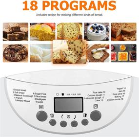 img 2 attached to 🍞 2 LB Bread Maker Baking Machine: Digital Oven Bake Bread Machine with Flour Mixer, Dough Kneading Paddle, and Nonstick Pan - Automatic Sourdough Making, 18 Settings, 3 Loaf Sizes - Whole Wheat, Electric Warmer Breadmaker Appliance with Recipe Kit for Home Bakery