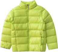 🧥 unisex m2c ultralight packable puffer down jacket: stand collar windbreaker for boys and girls logo