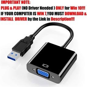 img 3 attached to 💻 USB to VGA Adapter - High Definition 1080P Multi-Display Video Converter, USB 3.0/2.0 Compatible with Windows 7/8/8.1/10 - Ideal for Desktop, Laptop, PC, Monitor, Projector, HDTV