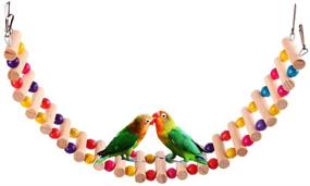 img 3 attached to KAMA BRIDAL Bird Ladder Bridge: Nature Wood Perch Swing Toys for Various Birds and Small Pets