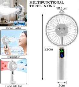 img 3 attached to 🌬️ Double Nozzle Hand-held Misting Portable Mini Fan with Phone Holder – Cool, Personalized Cooling Humidifier, Sprayer Fan – USB/Rechargeable, Silent – Ideal for Camping, Hiking & Outdoors