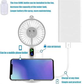 img 2 attached to 🌬️ Double Nozzle Hand-held Misting Portable Mini Fan with Phone Holder – Cool, Personalized Cooling Humidifier, Sprayer Fan – USB/Rechargeable, Silent – Ideal for Camping, Hiking & Outdoors