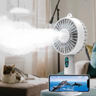 🌬️ double nozzle hand-held misting portable mini fan with phone holder – cool, personalized cooling humidifier, sprayer fan – usb/rechargeable, silent – ideal for camping, hiking & outdoors логотип