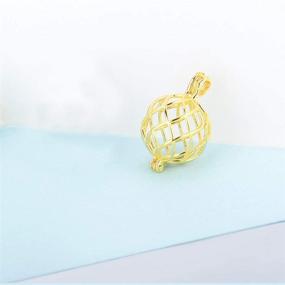 img 3 attached to 🔒 Twisted Ball Cage Pendants Crafting Charm for DIY Necklace Bracelet Jewelry Making - 24K Gold Plated