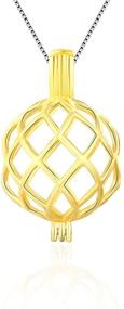 img 4 attached to 🔒 Twisted Ball Cage Pendants Crafting Charm for DIY Necklace Bracelet Jewelry Making - 24K Gold Plated