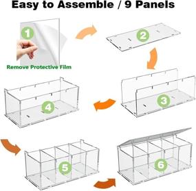 img 3 attached to ☕ Acrylic Coffee Capsule Holder Box - Clear K Cup Pod Storage Organizer with Lid for Coffee Bar Accessories, 4 Compartments