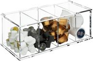 ☕ acrylic coffee capsule holder box - clear k cup pod storage organizer with lid for coffee bar accessories, 4 compartments логотип