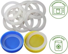 img 1 attached to 🔐 10-Pack Regular Mouth Leak Proof Mason Jar Lid Sealing Rings Gaskets - Platinum Silicone