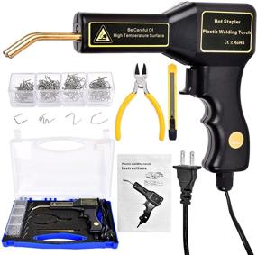 img 4 attached to 110V Plastic Welder: Car Bumper Repair Kit with 4 🔧 Types of Staples, Carry Case, Plier Cutter - Fender Fairing Welding Systems