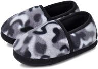 👦 mixin camo boy's slippers - memory foam indoor outdoor anti slip house shoes for boys - bedroom slip-on shoes logo