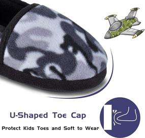 img 2 attached to 👦 MIXIN Camo Boy's Slippers - Memory Foam Indoor Outdoor Anti Slip House Shoes for Boys - Bedroom Slip-on Shoes