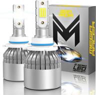 🔆 mega racer 9005/hb3 led headlight bulbs - 6000k diamond white, 50w 8000 lumens - pack of 2 logo