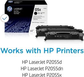 img 3 attached to 🖨️ HP 05X CE505XD High Yield Black Toner-Cartridges for HP LaserJet P2055 Series (Pack of 2)