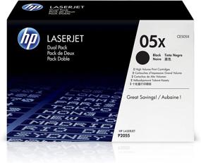 img 4 attached to 🖨️ HP 05X CE505XD High Yield Black Toner-Cartridges for HP LaserJet P2055 Series (Pack of 2)