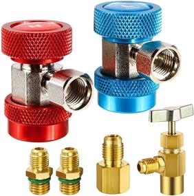 img 4 attached to 🔌 JANSAMN AC R134A Adapter Fittings - Adjustable A/C R134A Quick Coupler Connector Kit for HVAC Freon Refrigerant Machine & Gauge Set