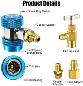 img 2 attached to 🔌 JANSAMN AC R134A Adapter Fittings - Adjustable A/C R134A Quick Coupler Connector Kit for HVAC Freon Refrigerant Machine & Gauge Set