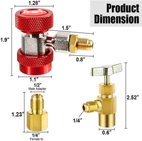 img 3 attached to 🔌 JANSAMN AC R134A Adapter Fittings - Adjustable A/C R134A Quick Coupler Connector Kit for HVAC Freon Refrigerant Machine & Gauge Set