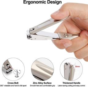 img 1 attached to 💅 Professional Nail Clippers with Catcher: Ergonomic Design, Built-in Nail File, Sharp and Durable - Perfect Trimmers for Men and Women