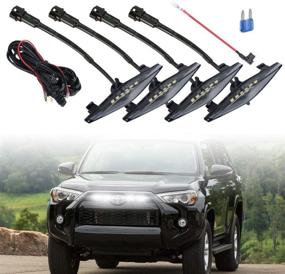 img 4 attached to 🚘 Enhance Your 4Runner TRD Pro with Smoked Grille White Lights Kit (2014-2019) - Perfect for SR5, TRD Off-Road, Limited, TRO Pro