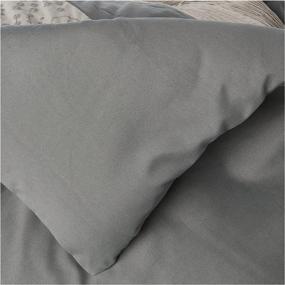 img 1 attached to Роскошное Эуфория: Шикарное стандартного размера 8-предметное одеяло в темно-сером/зеленом цвете с изысканной вышивкой.