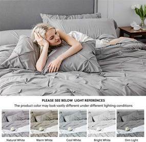 img 1 attached to 🛏️ Bedsure Queen Comforter Set - Pintuck Grey Bed in A Bag Queen Size with Comforters, Sheets, Pillowcases & Shams - 8 Piece Set