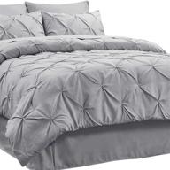🛏️ bedsure queen comforter set - pintuck grey bed in a bag queen size with comforters, sheets, pillowcases & shams - 8 piece set logo