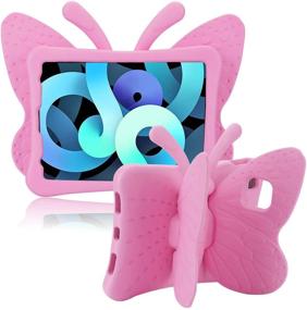 img 4 attached to Simicoo iPad Pro 11 Case for Kids: Cute Butterfly Light EVA iPad Cover with Stand Holder - Shockproof, Rugged, and Heavy Duty Child Proof Case for iPad Air 4 10.9 & iPad Pro 11 2020/2018 - Perfect Kids Girl Gift in Pretty Pink