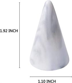 img 1 attached to 💍 KESHENG Modern Marble Ring Holder Tower - Elegant Ceramic Cone Shape Decorative Stand for Jewelry Rings/Wedding Rings in Grey & Grey