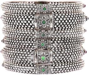 img 4 attached to 💎 Efulgenz Antique Oxidized Jewelry Bracelet: A Timeless Piece for Girls' Jewelry Collection