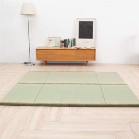 img 3 attached to 🛏️ Authentic Japanese Futon Mattress- MustMat Tatami Mat for Traditional Tatami Bed: Rush Grass, Easy Folding - 35.4"x78.7"x1.2" (2 Piece Set)